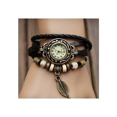 Bracelet Relogio feminino leaf pendant quartz watch manufacturer wholesale restoring ancient ways Reloj femenino