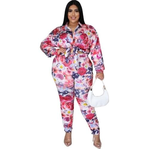 Dashiki African Two Piece Set Autumn Long Sleeve Blouse Shirt And Pants Fashion Print Matching Office Lady Set 3XL 4XL Plus Size