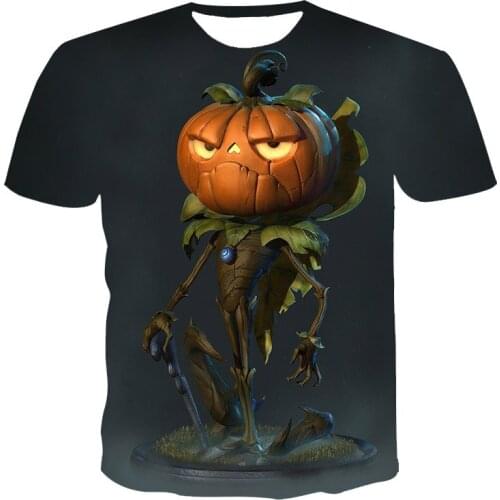 2021 New Summer Casual Top Mens and Womens 3D T-shirt Creative Pumpkin Print T-shirt 3D Printing Streetwear