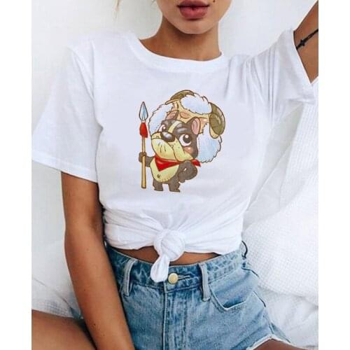 Cute Dogs Tshirt Women Fashion Graphic Ladies Top Tshirt Female Kawaii Tee Shirts Women white Tees Tops Female Clothes