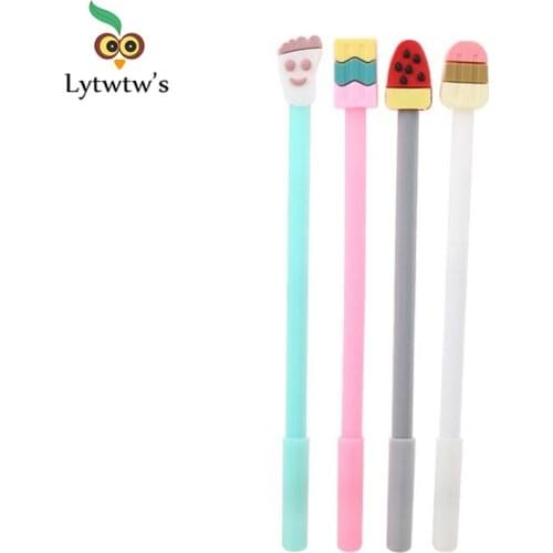 1 Pcs Lytwtws Cute Kawaii Creative Ice Cream Children Office School Stationery Writing Supply Korea Sweet Pretty Lovely Gel Pen