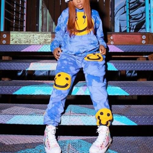 BAMBOOBOY Women Fashion Printed Hoodie Pants Casual Streetwear Two Piece Set ZL1425