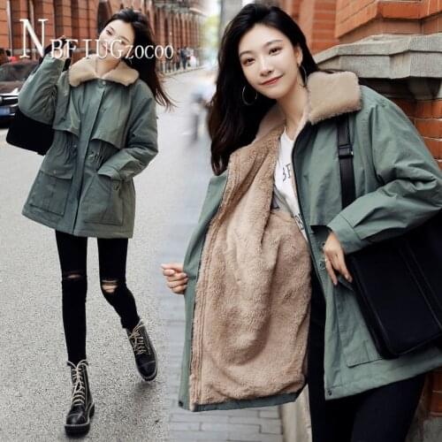 Lining With Fluff Women Parkas Short Style 2020 Autumn Winter New Loose Easy To Match Fashion Female Jacket