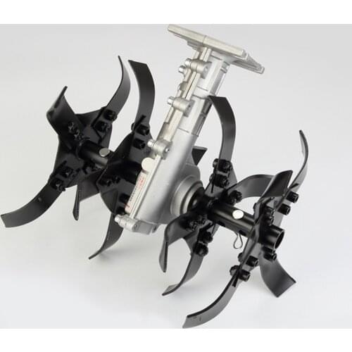 Gasoline power small garden weeder and soil loosener, brush cutter grass wheel tiller cultivator for farmer