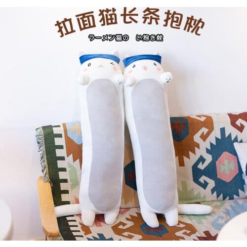 New Arrival 100CM Japanese Healing Department Plush Ramen Cat Toy Nice Cute Stuffed Animals Cats Long Pillow For Girlfriend Gift