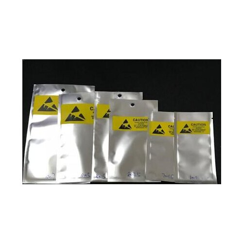 Open Top ESD 8*15cm Plastic Packing Bag Antistatic Anti-Static for phone flex cable battery Plastic Package Pouch Yellow label