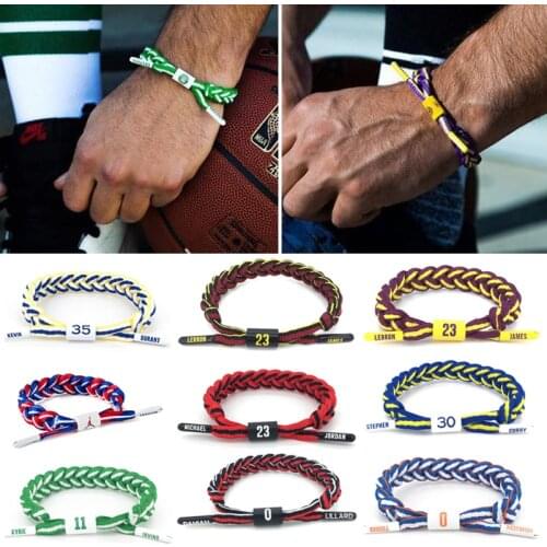Braided Hand Rope Basketball Star Bracelet for Men Sports Wristband Star Fashion Same Woven Bracelets Mens Bangles браслеты