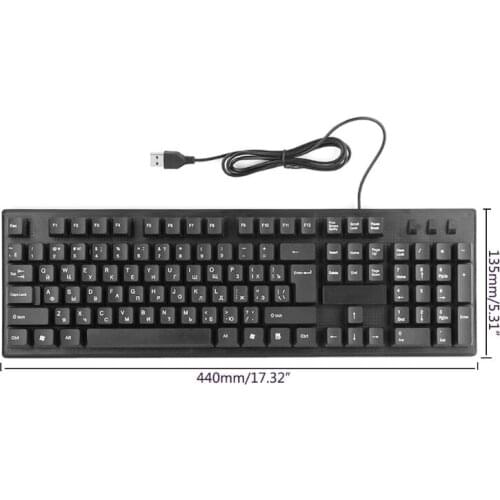 Russian/ English Silent Keyboard Waterproof Office Keyboard for Windows Computer