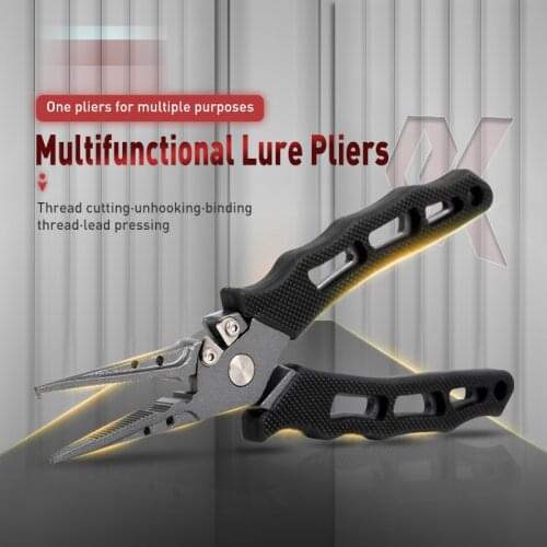 Fishing Piler Lure Stainless Steel Alumimum Multi-function Fishing Pliers Lure Split Ring Cutter Hook Remover Tackle Tool