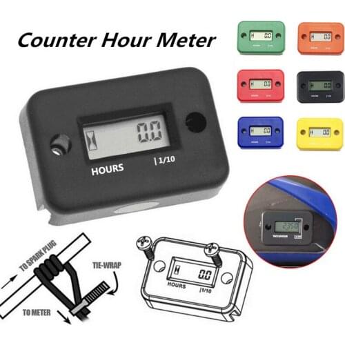 Motorcycle Hour Meter With Battery Timer Waterproof Mini LED Generators Lawn Mowers Portable Convenient Counter Tools 1pc