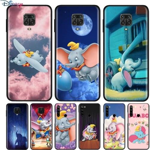 Black Silicone Cover Cute Baby Dumbo For Xiaomi Redmi Note 10 10S 9 9S Pro Max 9T 8T 8 7 6 5 Pro 5A Phone Case