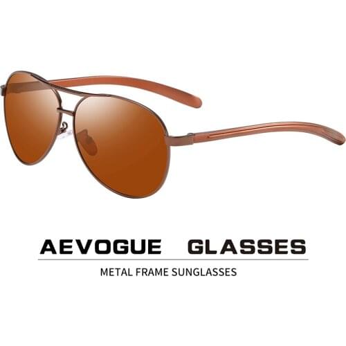 AEVOGUE Men Night Vision Polarized Sunglasses Anti-glare Driving Unisex Pilot Sun Glasses Brand Designer UV400 AE0875