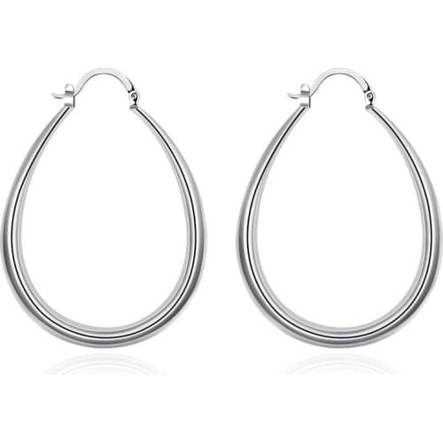 Wedding silver color Gold color earrings hoop women lady cute drop lady fashion jewelry christamas jewelry stamped , JSHE080