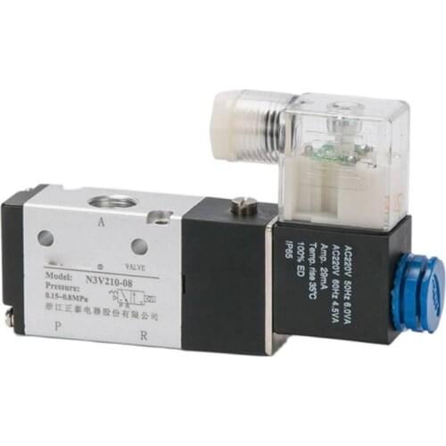 Three-way solenoid valve 3V210-08- normally open reversing valve normally closed DC24V