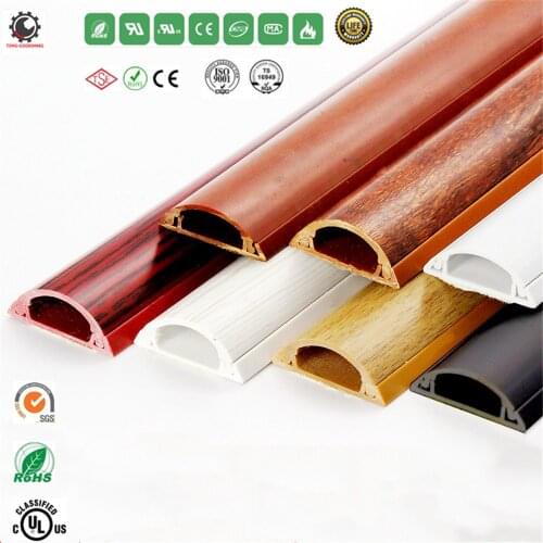 PVC Trunking,Wood-GrainTrunking,Curved Ground Floor Cord Covers,Treading-Resistant Network Floor Wiring Pressure Cord Channels
