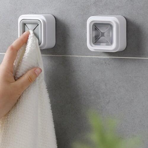 Wash Cloth Hanger Adhesive Rag Dishcloth Holder Storage Punch-free Towel Clip Sucker Kitchen Organizer Tools Rack Hook Bathroom
