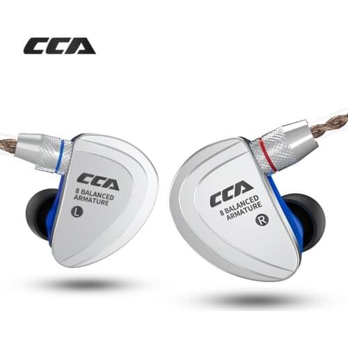 CCA C16 8BA Drive Units HIFI Monitoring Earphone Headset With Detachable Detach 2 PIN Cable In Ear Earphone 8 Balanced Armature