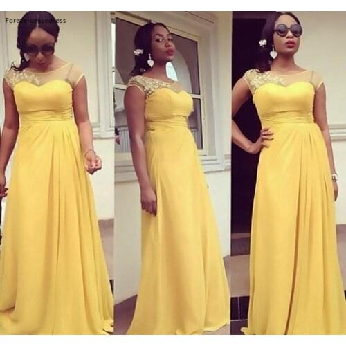 Yellow Chiffon Bridesmaid Dress Wedding Ceremony High Quality Long Formal Maid of Honor Gown Plus Size Custom Made