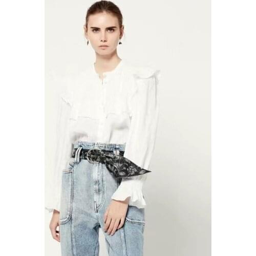 Women Shirt New Fasion and Elegant Beautiful Long Sleeve Stitching Blouses