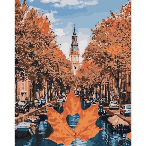 Obliging Love Diy Painting By Numbers Landscape Handpainted Art Gift Scenery Canvas Drawing Home Decor 40x50cm No Frame