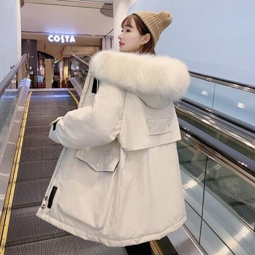 Winter Woman Parkas Hooded Korean Autumn Coat Female Cotton Jacket Womens Clothing Faux Fur Collar Coats Manteau Femme WPY4070