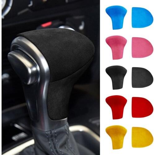 1Pcs Auto Alcantara Gear Shift Knob Cover Sticker Trim For A4 A5 A6 S6 A7 S7 Q5 Q7 Interioe Accessories