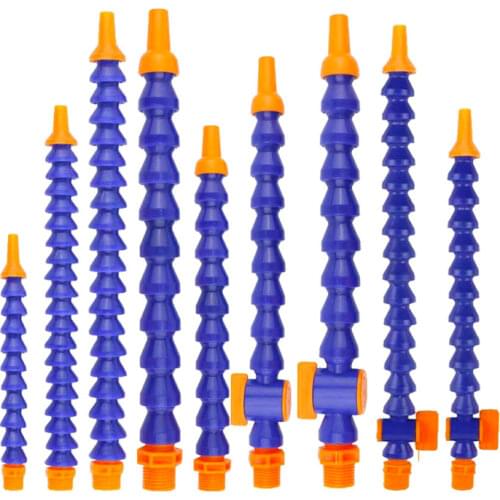 10pcs 300-600mm Round Nozzle Plastic Flexible Water Oil Coolant Pipes Hoses with Switch For CNC Machine Lathe Milling tube