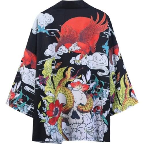 2020 New 3d Printing Black Men Women Loose Coat Samurai Costume Cosplay Kimono Karate Japanese Fashion Summer Kimonos Japoneses