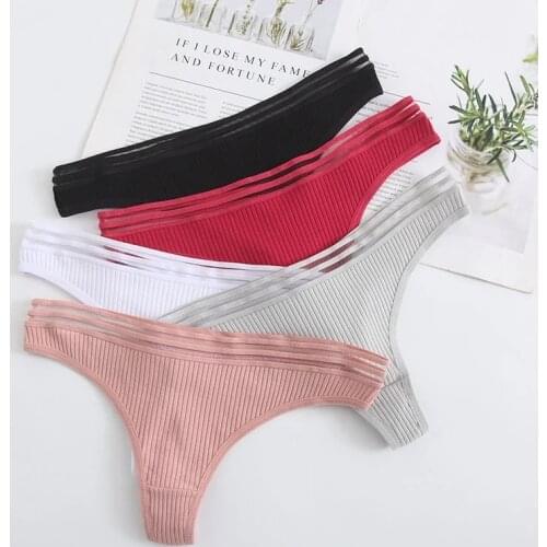 3Pcs/Set 2021 New Womens Panties Underwear Sexy Cotton Thong Low-Waist G-String Breathable Fashion Briefs Lingerie