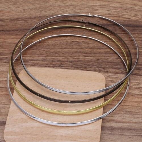 5 PCS 130*3.3mm Raw Brass /Antique Bronze/White K Vintage Choker Collar Neck Strap Necklace Jewelry Setting For Women