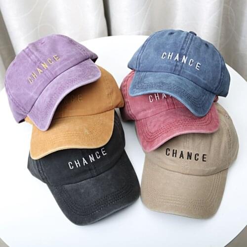 Washed Cotton Pure Color Women Men Embroidery Baseball Cap Multi-Color Optional Bone Cap Adjustable Outdoor Hip-Hop Hat Sun Hat