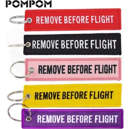 REMOVE BEFORE FLIGHT Keychain Aviation Gifts for pilot Keyring Embroidery Flight Crew Keychain Crew Tags Keyring sleutelhanger
