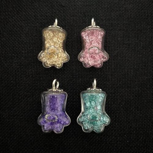 Colored Transparent Glass Pendant Glass Cat Claw Pendant for Handmade DIY Charm Jewelry Necklace Earrings Accessories Wholesale