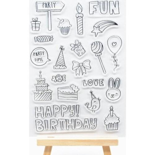Birthday Scrapbook DIY photo cards account rubber stamp clear stamp transparent stamp