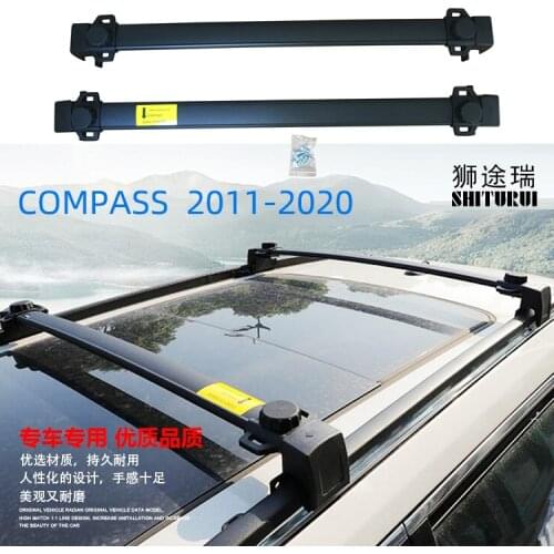 For JEEP COMPASS 2011-2020 roof bar car special aluminum alloy belt lock Led lamp Roof luggage WK2 SRT-8 STEEL RAILS
