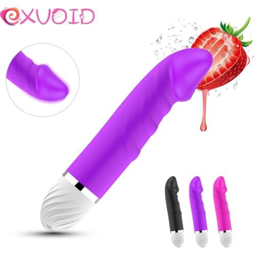 EXVOID Dildo Vibrator Magic Wand AV Stick Silicone Vaginal Stimulate Erotic G Spot Massager Sex Toys for Women Strong Vibration