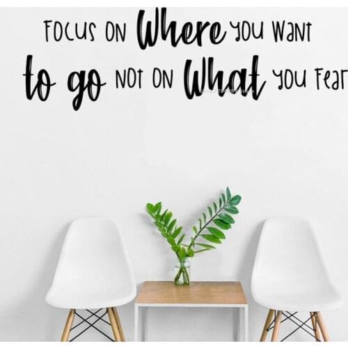 Focus On Where You Want To Go Quote Wall Sticker not on what you fear Inspirational Decal Home Decor Living Room mural DG229