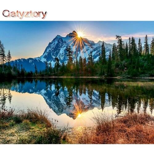GATYZTORY 60x75cm Painting By Numbers For Adults Mountian Scenery Unique Gift Oil Paint Color On Canvas Modern Home Decor