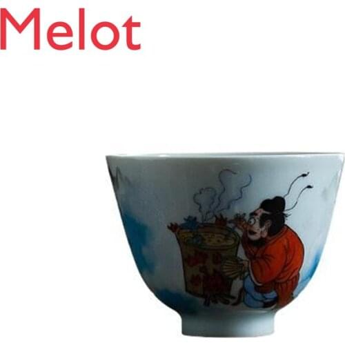 Jingdezhen Ceramic Chinese High-end Tea Set Pure Hand-made Cup Single Cup Chinese Collection Elder Gift Delicate Minority