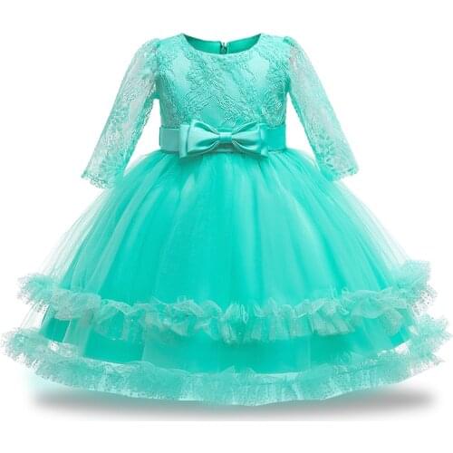 Summer Kids Long Sleeve Dress For Girl Children Costume Party Pure Lace Princess Dresses Girls Vestido Baby White 8 10 Clothing