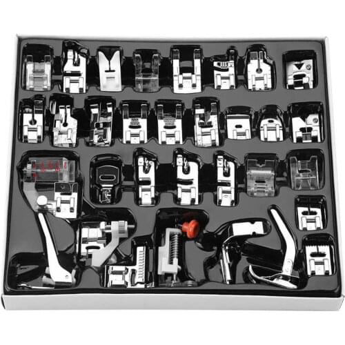 32pcs Sewing Machine Presser Foot Set for Brother Singer Household Sewing Machine Accessory Braiding Blind Stitch Zipper Ruler