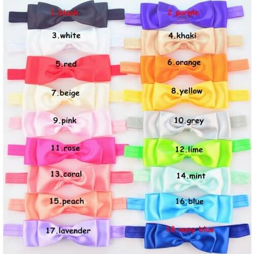 Wholesale 100pcs/lot Elastic Headband with Satin Silk Bow Cheap Headband Girl Hair Accessories Photo Props FDA130