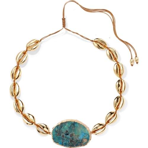 Collana uomo vintage joias feminina natural stone Necklace bohemian boho choker sea Cowrie Shell necklace women jewellry