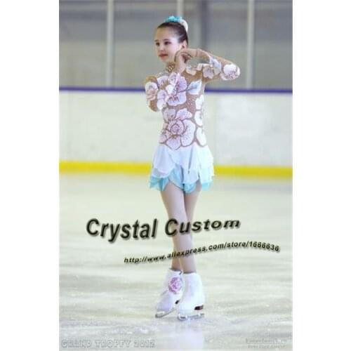 Custom Girls Ice Figure Skating Dress Graceful New Brand Kids Skating Dresses Competition DR3430