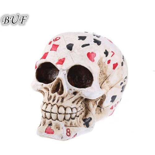 BUF Resin Craft Statues For Decoration Skull Creative Skull Statue Sculpture Home Decoration Accessories Garden Decoration