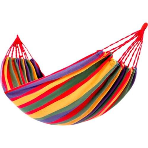 BSWOLF Camping Hammock Portable Hammock Outdoor Hammock Travel Camping Swing Canvas Stripe Hang Bed Hammock Single People