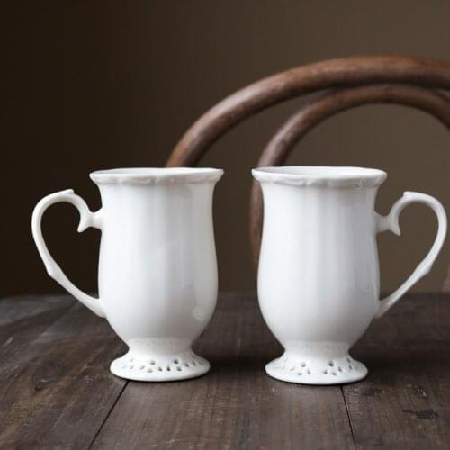 Simple and Elegant White Lace Hollow Base Goblet/Coffee Cup/Tea Cup