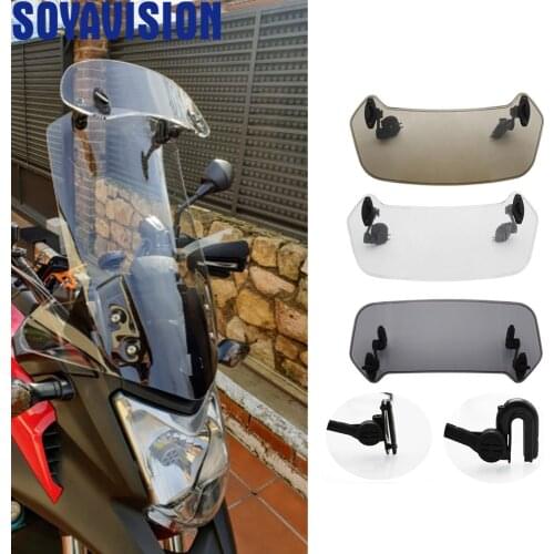 Motorcycle windshield extension bracket Adjustable Clip On Spoiler Windscreen Air Deflector For BMW Honda Suzuki Yamaha Kawasaki