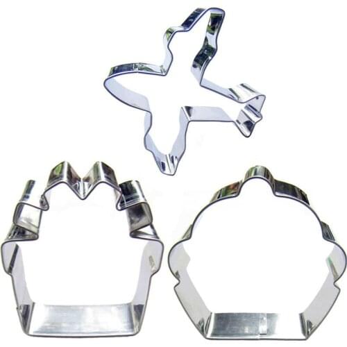 Fighter planes, Gift boxes, Cake shapes 3 piece biscuit cutting molds, baking tools, cake decorating soft candy tools