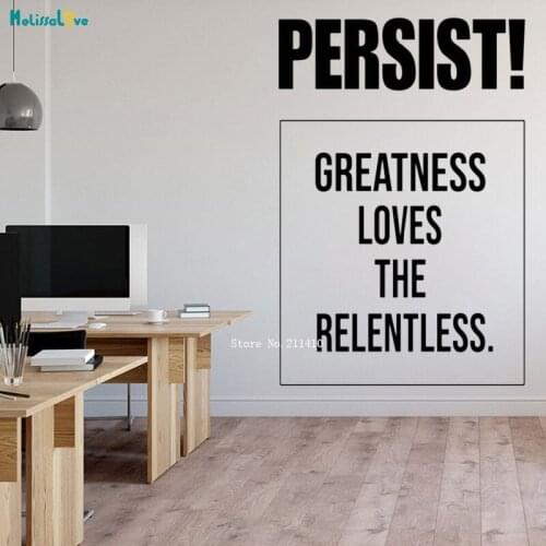 Persist Wall Sticker Freatness Loves The Relentless Office Spiritual Quality Quotes Teamwork Self-adhesive Vinyl Poster YT3423